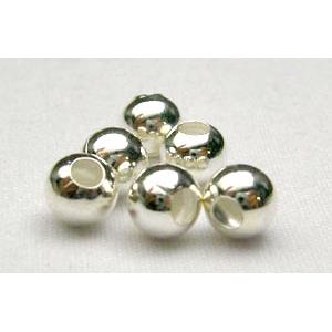 iron round Beads platinum plated