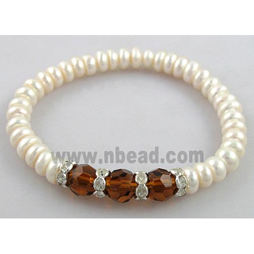 Handcraft Cluster Pearl Bracelet, elastic