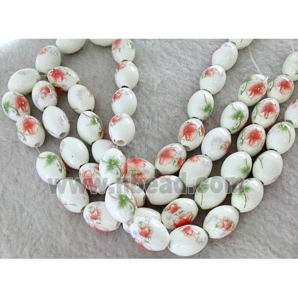 Porcelain barrel beads