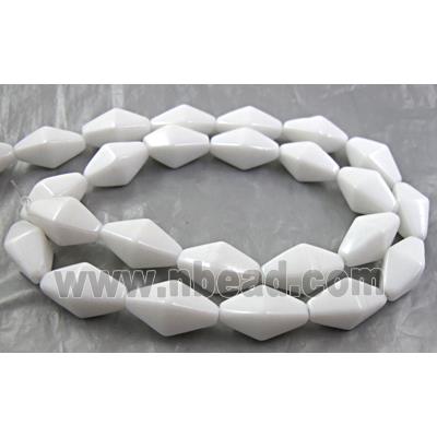 White Porcelain Beads, faceted