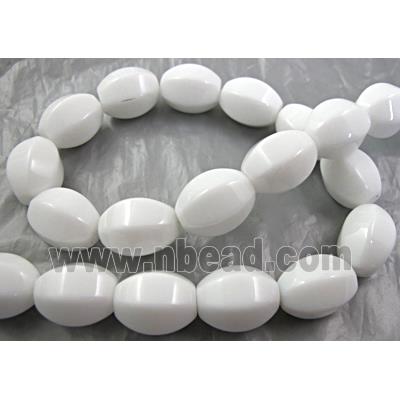 White Porcelain Beads, faceted