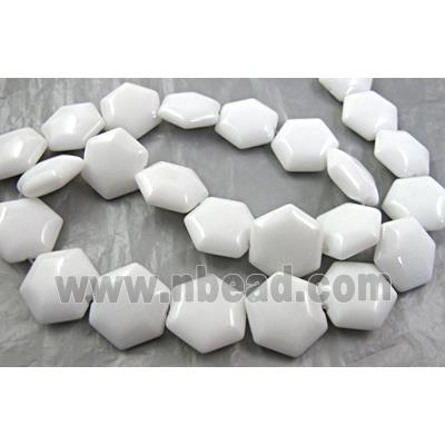 White Porcelain Beads, faceted