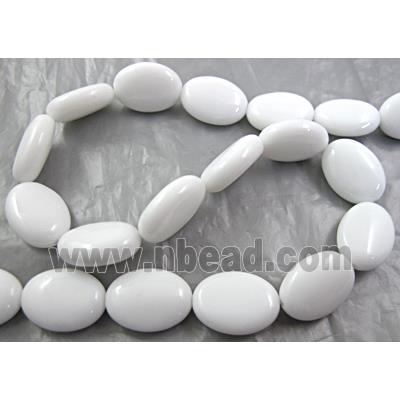 White Porcelain Beads, oval