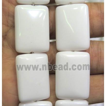 White Porcelain Beads, rectangle