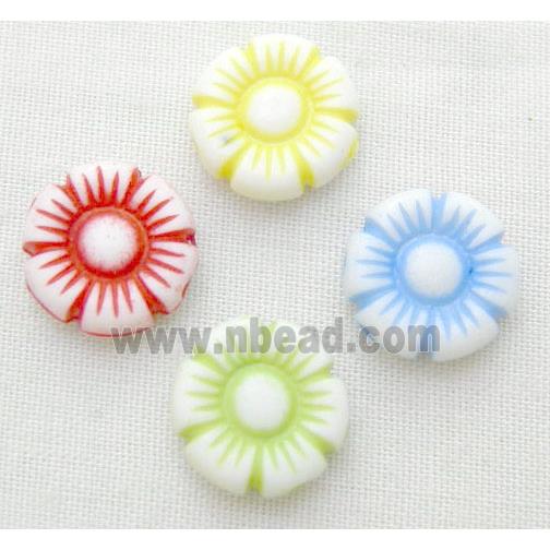 colorful Plastic Beads, mixed, flower