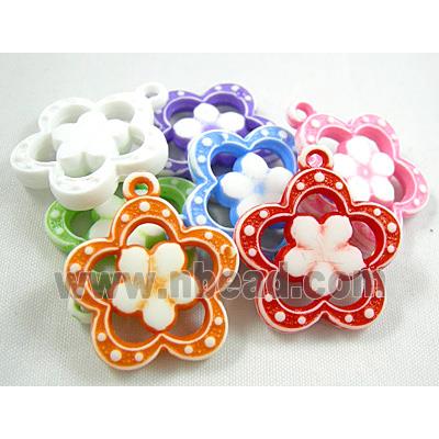 Pendant, Colorful Plastic flower