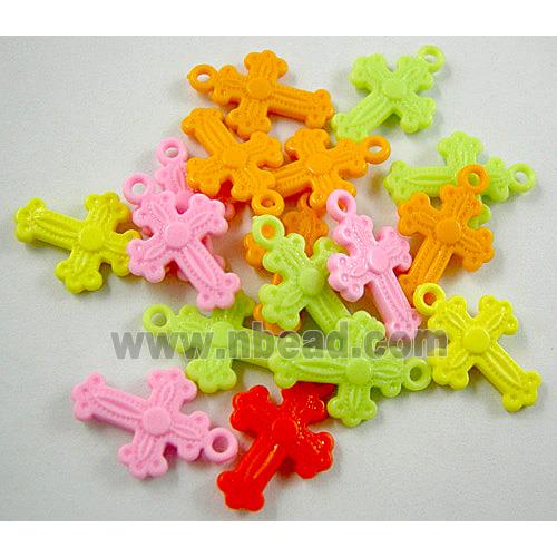 Colorful Plastic Crosses Pendant Beads