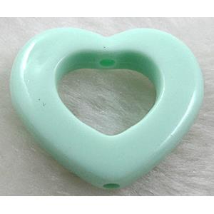 resin beads, heart, green