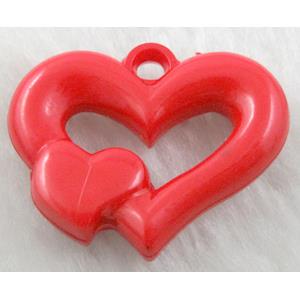 Resin Heart Pendant Red