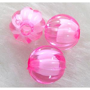 Round Acrylic Bead,Transparent, Pink