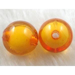 Round Acrylic Bead, orange