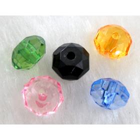 faceted rondelle Acrylic Bead, transparent, mixed