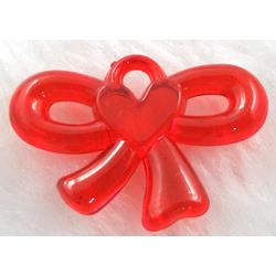 Acrylic pendant, bowknot, red