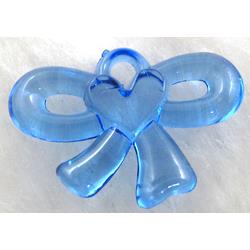 Acrylic pendant, bowknot, blue