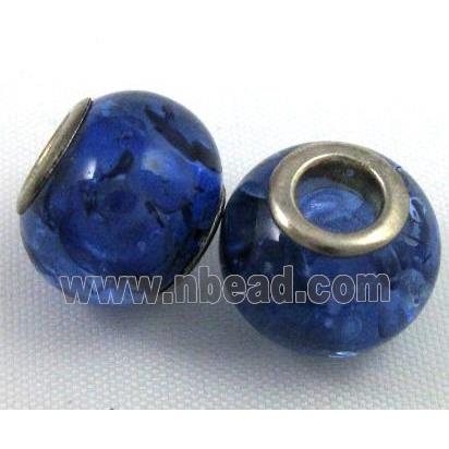 Amber Beads, NR, rondelle, blue