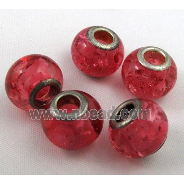 Amber Beads, NR, rondelle, red