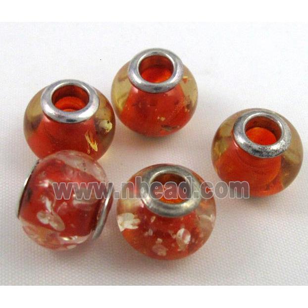 Amber Beads, NR, rondelle, red