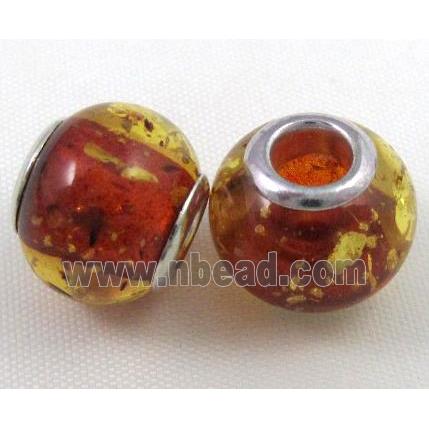 Amber Beads, NR, rondelle, red