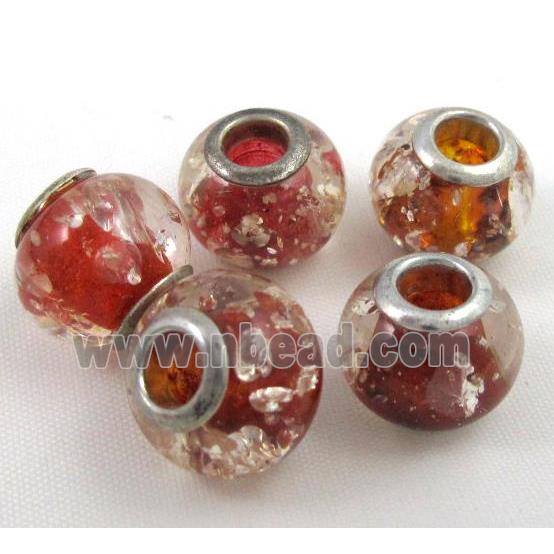 Amber Beads, NR, rondelle, red