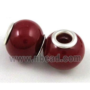 Amber Beads, NR, rondelle, deep-red