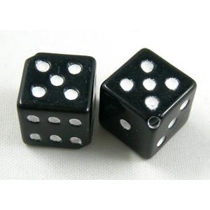 Plastic Dice Beads, cube, corner-drilled