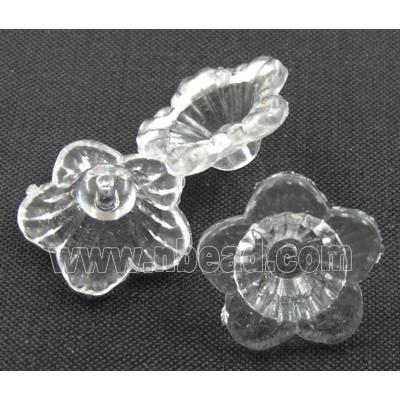 Acrylic beads, flower, clear