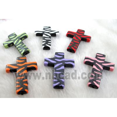 Zebra Resin Cross Beads Mixed