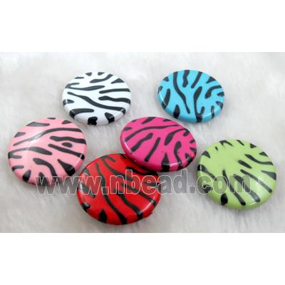 Zebra Resin Coin Beads Mixed