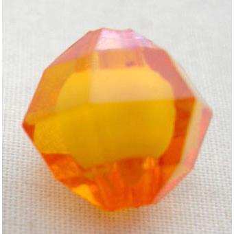 Acrylic Beads, faceted round, mixed color