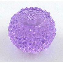 resin rhinestone bead, rondelle, purple