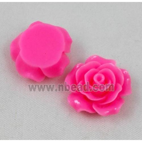 resin bead, rose, flat back