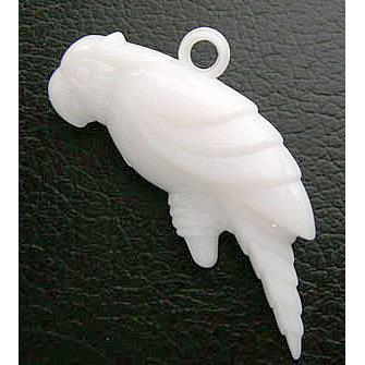 Plastic pendant, parrot, white