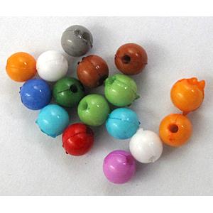 Plastic round Beads, Mix color