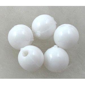 Plastic round Beads, White