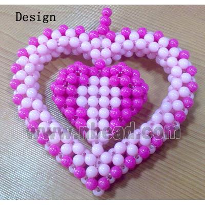 Plastic round Beads, pink