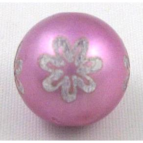 round resin bead, hotpink