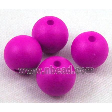 round matte resin beads, hotpink