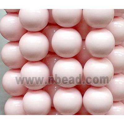 resin & stone bead, round, pink