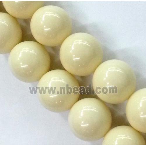 Resin Bead, cream-colored, round