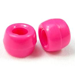 plastic beads, barrel, deep-pink