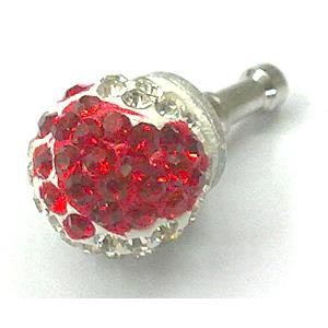 Earphone Jack Dust Cap Plug, fimo with mideast rhinestone