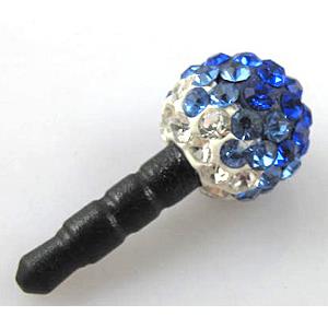 Earphone Jack Dust Cap Plug, fimo with mideast rhinestone