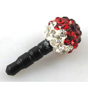 Earphone Jack Dust Cap Plug, fimo with mideast rhinestone