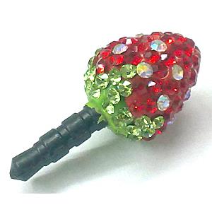 Earphone Jack Dust Cap Plug, fimo with mideast rhinestone