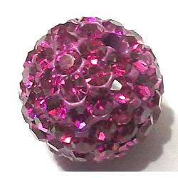 round Fimo Beads pave rhinestone, hotpink