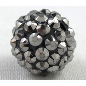 Round crystal rhinestone bead