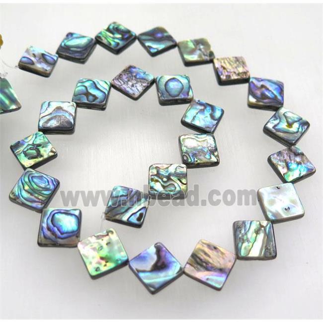 Paua Abalone shell bead, Square