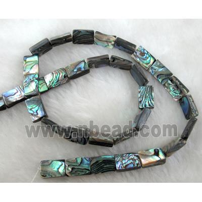 Paua Abalone shell bead, rectangle