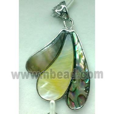 Paua Abalone shell pendant, scalewing, mixed