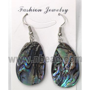 Paua Abalone shell earring, teardrop, mxied